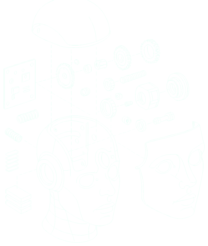 the head, taken apart